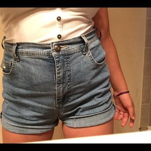 high waisted denim shorts gloria vanderbilt